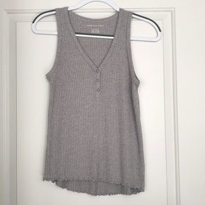 American Eagle super soft gray henley tank top